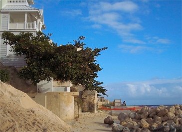 making a beach by the barbados south coast boardwalk