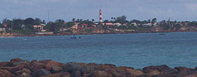 South Point Lighthouse visible from Welches beach