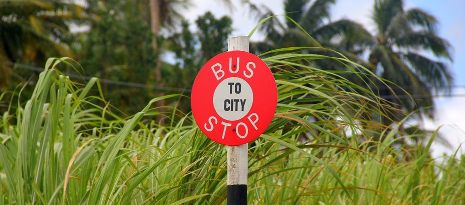 Iconic Barbados bus stop sign
