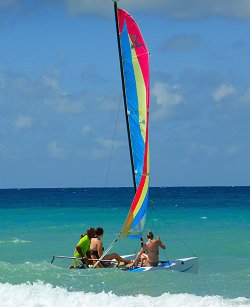 Hobie cat ride in Barbados