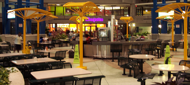 Dining area at Barbados airport