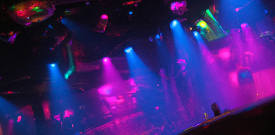 Bright lights in a nightclub