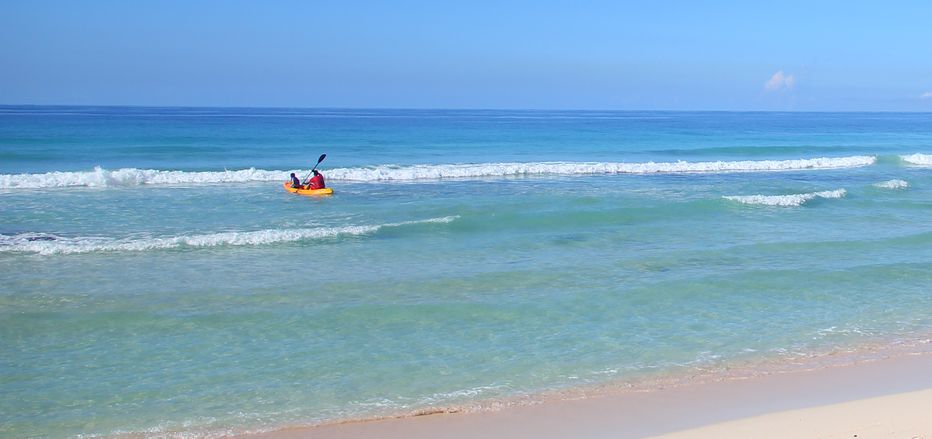 Kayaking off the south coast of Barbados