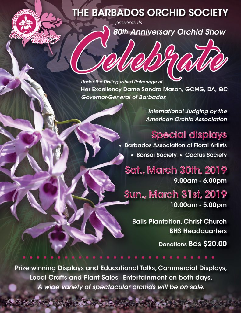 Barbados Orchid Society 80th Anniversary Orchid Show 2019