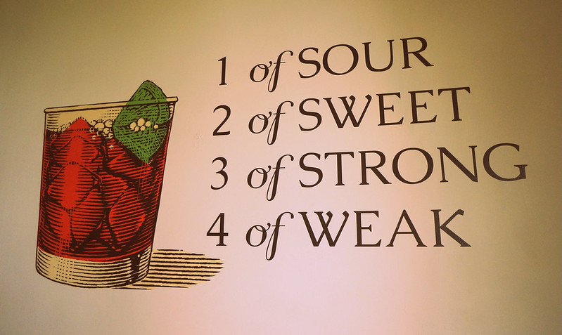 Barbados rum slogan... One of Sour, Two of Sweet, Three of Strong, Four of Weak