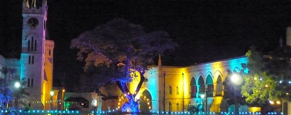 Parliament Buildings Barbados Lit For Independence