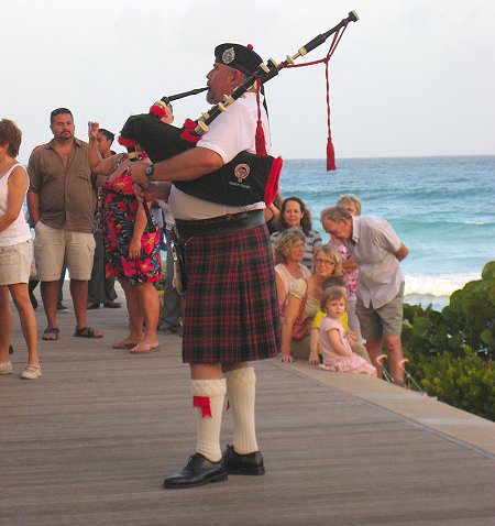 Piping on the Barbados boardwalk!