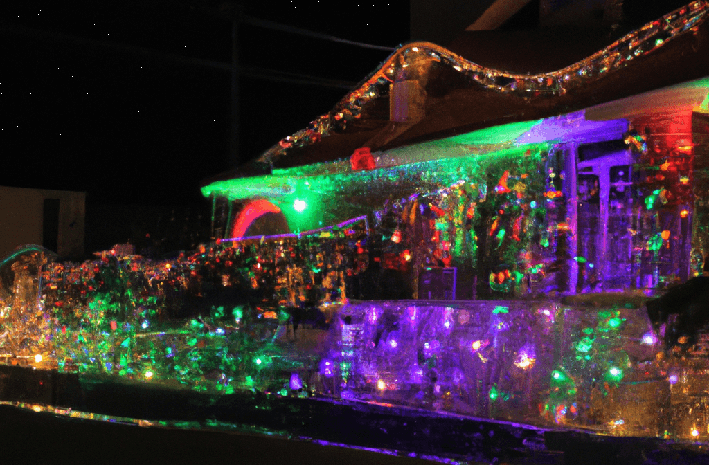 Christmas lights on home in Barbados