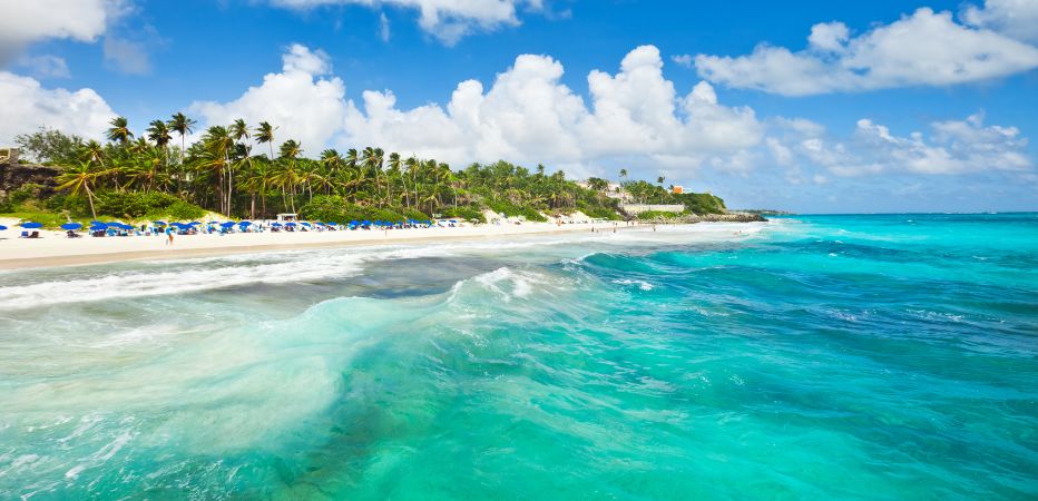 Panoramic view of Crane Beach from out to sea