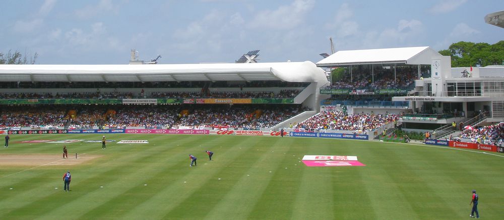 Wide view of Kensington Oval cricket ground in Barbados