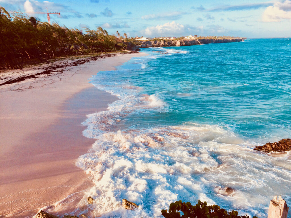 A mile long beach at Long Bay is just a few steps away from the castle that  sam lord built. 