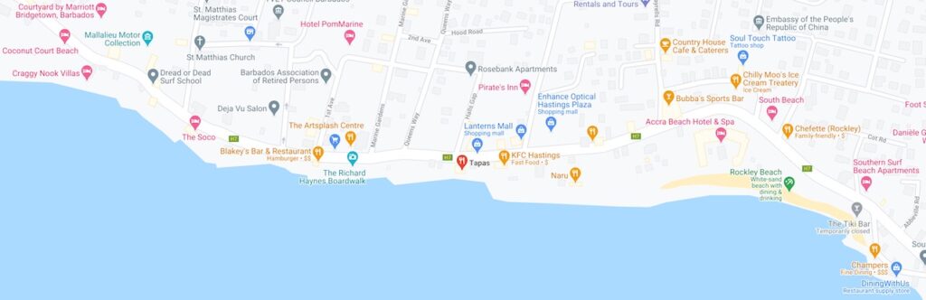 barbados boardwalk map