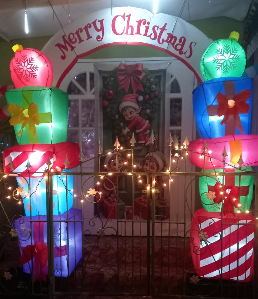 Elves on duty, gifts at the ready. This gate is officially Santa-approved!