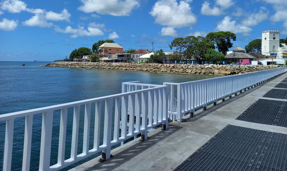 Looking from the Speightstown Jetty to the historic town.