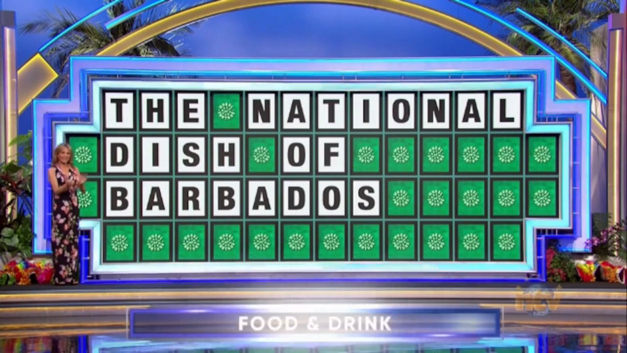 Wheel of Fortune board showing The National Dish of Barbados
