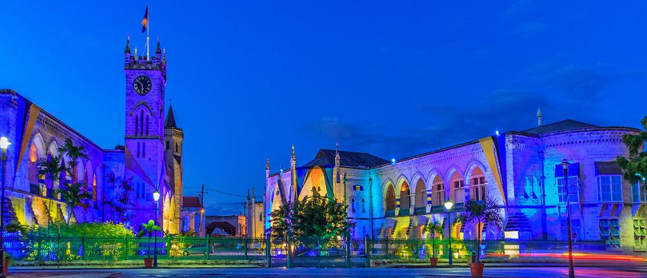 Barbados' Parliament Buildings decorated for Independence celebrations