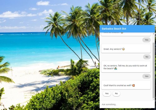 Demo of the Barbados Beach chatbot in action