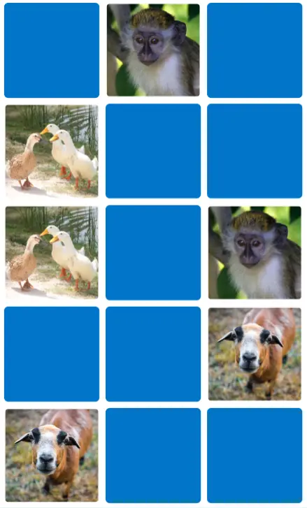 Sample Barbados card matching game