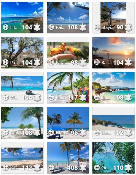 A selection of Barbados jigsaw puzzle games