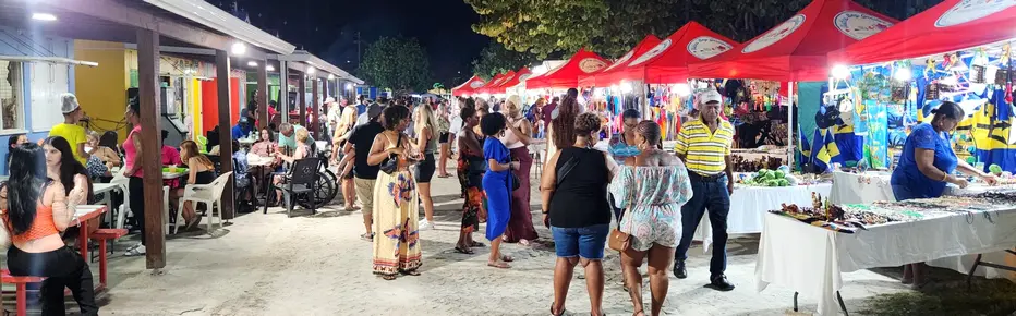 Locals and visitors at the Oistins Fish Fry