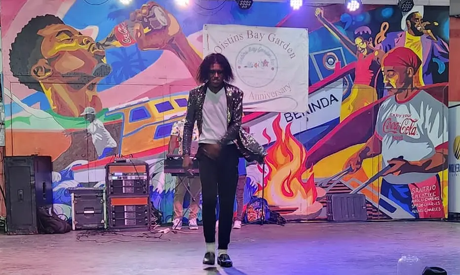 Michael Jackson impersonator on stage