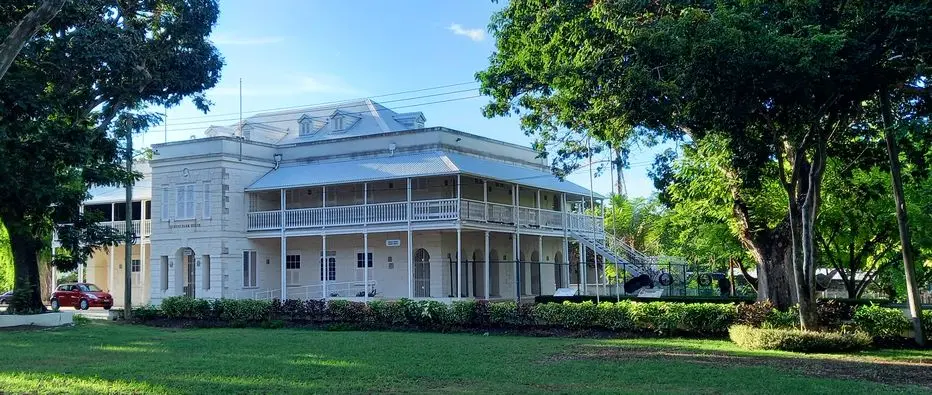Exterior view of Queen's Park House in Queen's Park, Bridgetown, Barbados