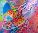 Vibrant tropical artwork on the walls of Hotel Indigo