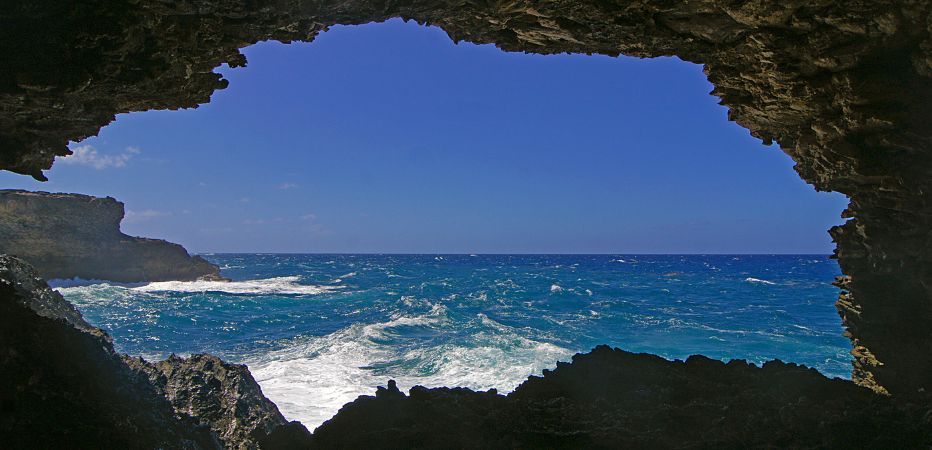 Looking out to sea from the cave