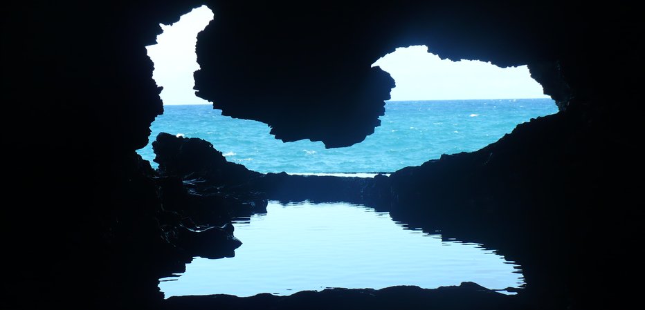 View through a cave opening