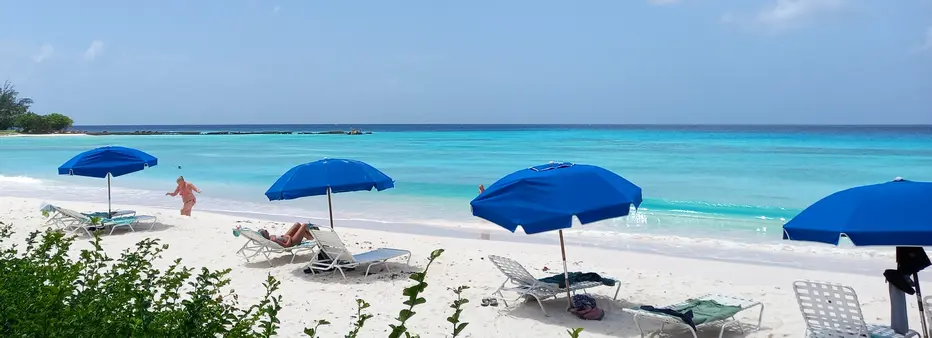Beach loungers at Carlisle Bay