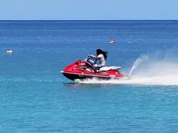 Jetskiing off Holetown Beach