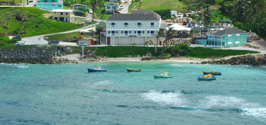 Panoramic view of the bay and Atlantis Inn