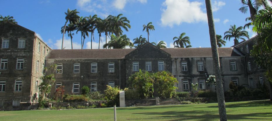 The back of the main building at Codrington College showcasing Georgian architecture