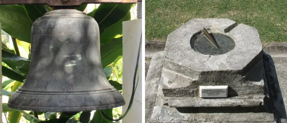 Close up views of The Old Bell and historic sundial