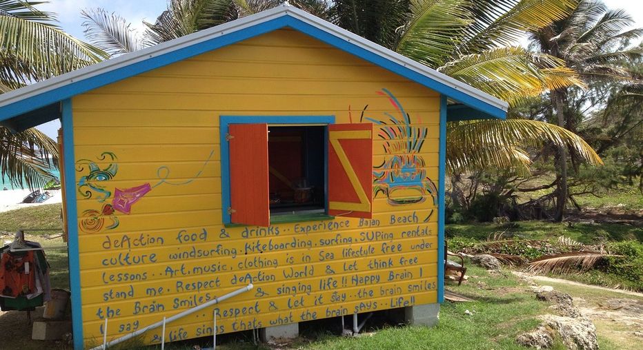 Colourful beach shop