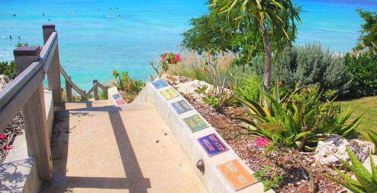 Steps leading into the bay