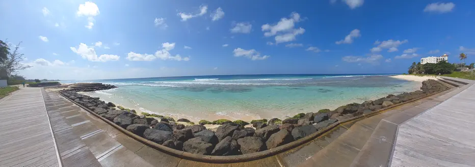 Panoramic view of the south coast boardwalk