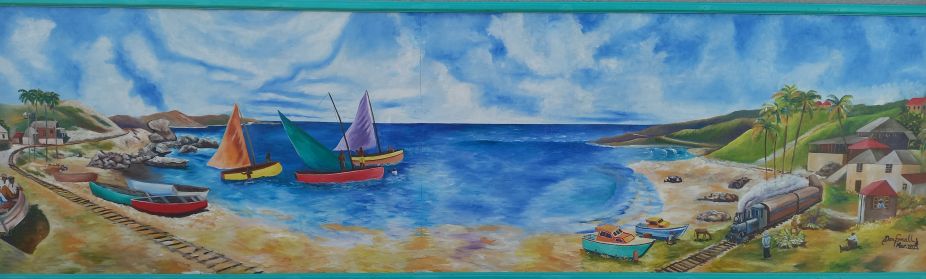 Mural of Barbados railway c. 1920