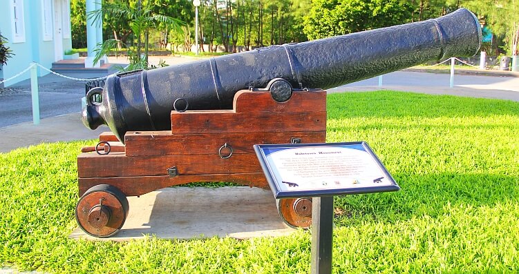 Historic cannon at the Holetown Monument