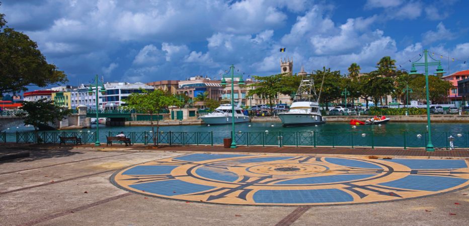 Paving mosaic in Barbados' Independence Square