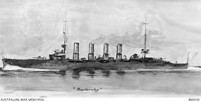 Sketch of the Karlsruhe made by an officer of HMAS Australia