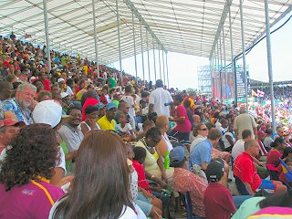 The crowd at Kensington Oval