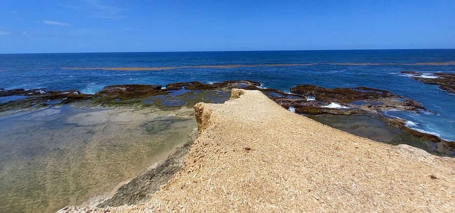 View from the clifftop with Little Bay on the right and an adjoining bay on the left