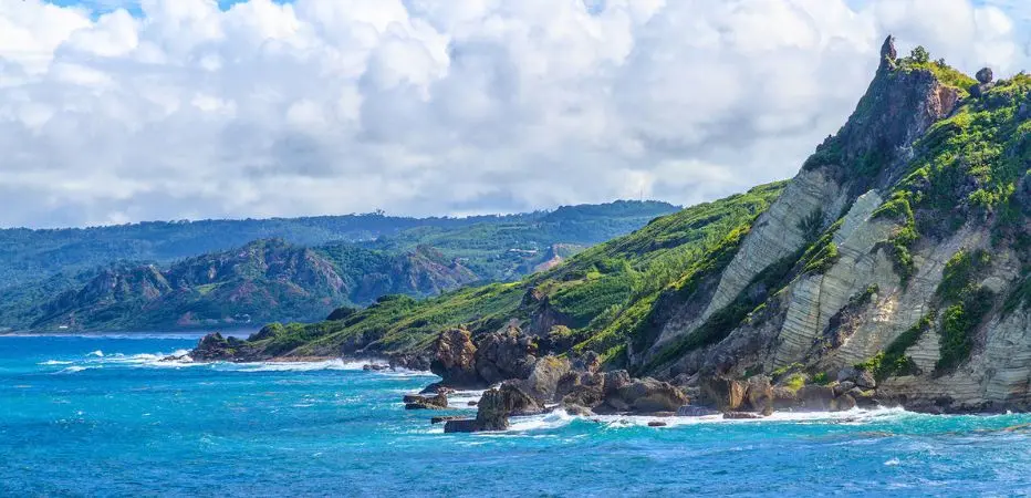 View of Pico Teneriffe from Cove Bay to the north