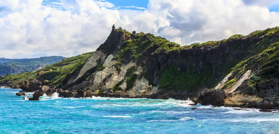 View of Pico Teneriffe from Cove Bay to the north