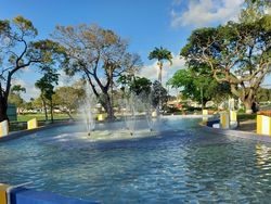 Artificial lake in the park