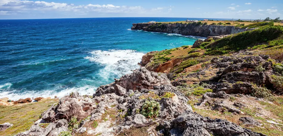 Rocky cliffs offer stunning ocean views