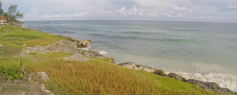 Looking eastward along the coast from Rescue Bay