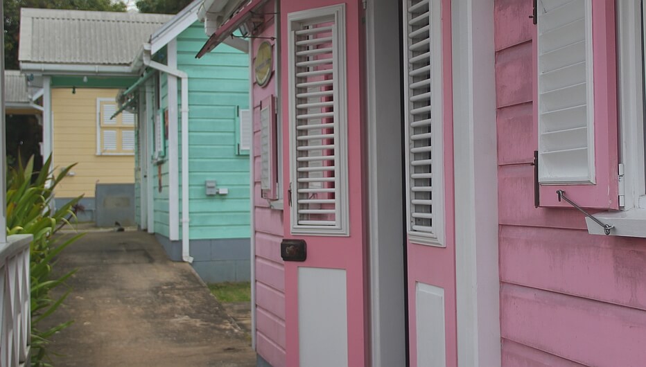 Shops built in traditional chattel house style