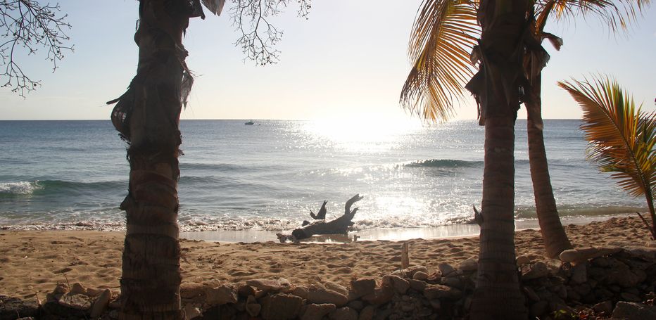 Sun setting at Smitons Bay, Barbados